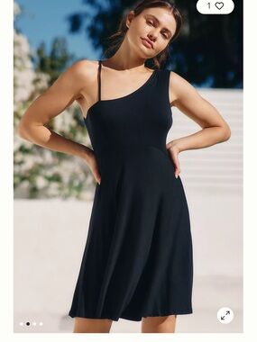 Anthropologie Black Tie-Side Knit dress size medium